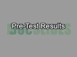 Pre-Test Results