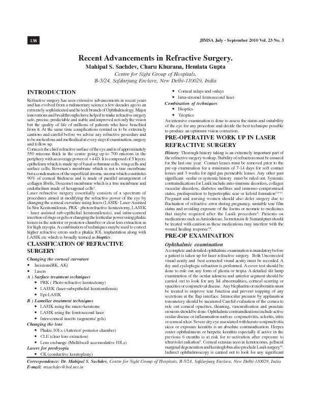 JIMSA July - September 2010 Vol. 23 No. 3Recent Advancements in Ref
