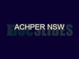ACHPER NSW