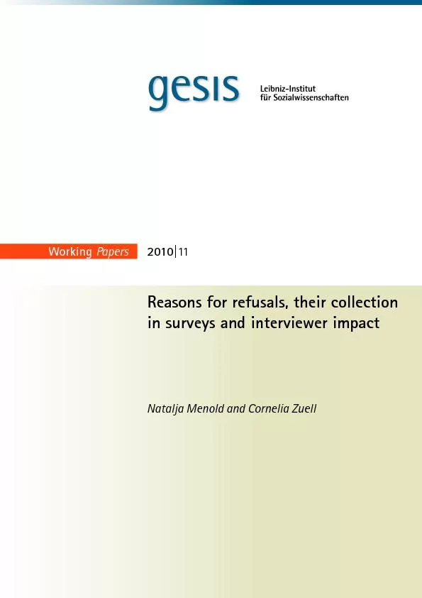 Reasons for refusals, their collection 2010|
