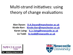 Multi-strand initiatives: using theory of change evaluation