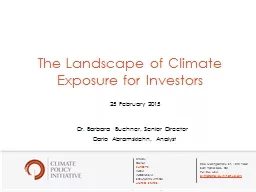 The Landscape of Climate Exposure for Investors