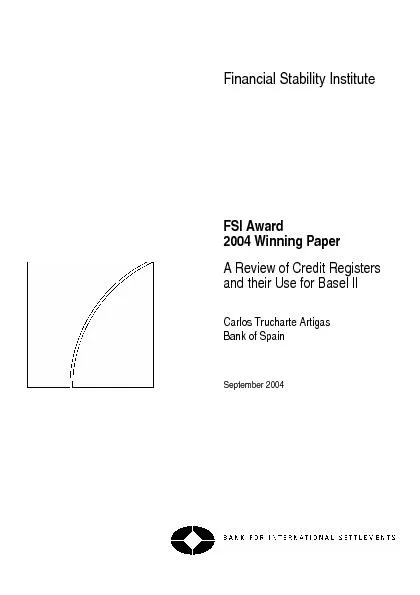 FSI Award - 2004 Winning Paper Foreword The Financial Stability Instit