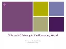 Differential Privacy in the Streaming World