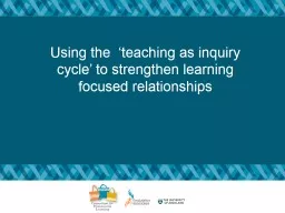 Using the  ‘teaching as inquiry cycle’ to strengthen le