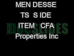 MEN DESSE TS  S IDE ITEM   CFA Properties Inc