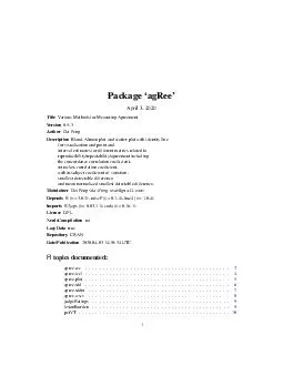 Package agRee July   Title Various Methods for Measuring Agreement