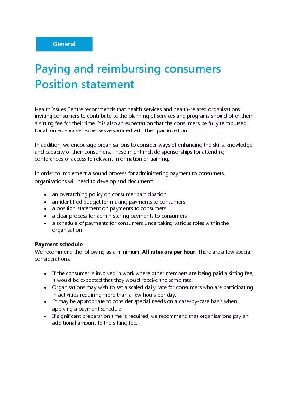 Paying and reimbursing consumers