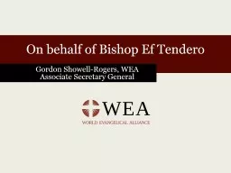 On behalf of Bishop Ef Tendero