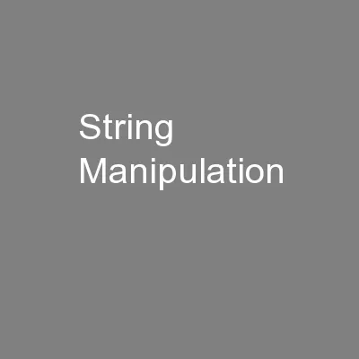 String Manipulation