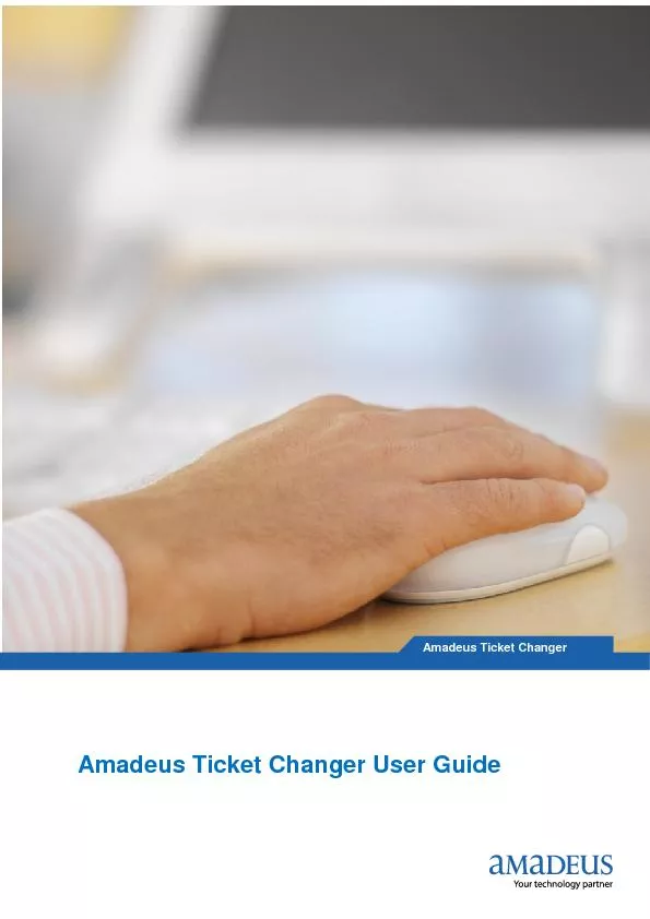Amadeus Ticket Changer User Guide