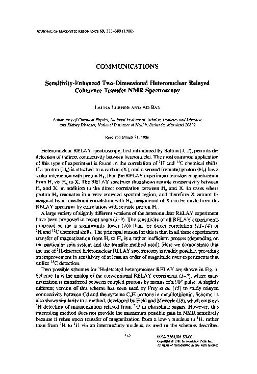 JOUKNAL OF MAGNETIC RESONANCE 69,375-380 (1986)
