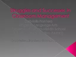 Struggles and Successes in Classroom Management
