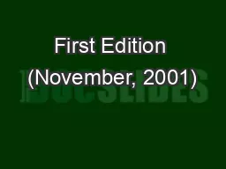 First Edition (November, 2001)