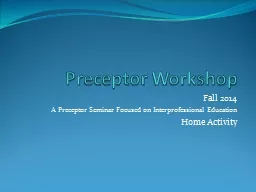 Preceptor Workshop