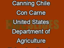 FCS Preparing and Canning Chile Con Carne United States Department of Agriculture Extension