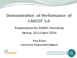 Demonstration of Performance of CASCOT 5.0