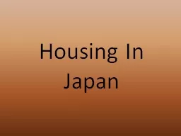 Housing In Japan