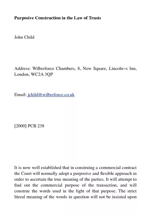 jchild@wilberforce.co.uk![2000] PCB 238It is now well established that