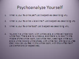 Psychoanalyze Yourself