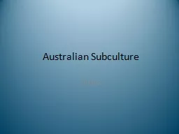 Australian Subculture