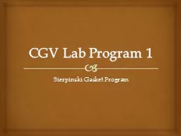 CGV Lab Program 1