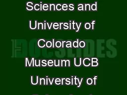 KAREN CHIN Department of Geological Sciences and University of Colorado Museum UCB  University of Colorado at Boulder    Karen