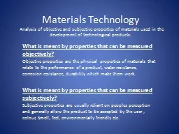 Materials Technology