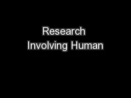 Research Involving Human