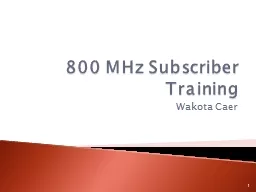 800 MHz Subscriber Training