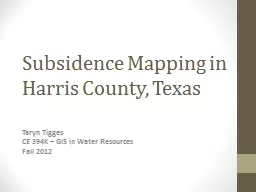 Subsidence Mapping in Harris County, Texas