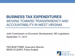 business Tax Expenditures