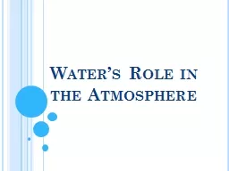 Water’s Role in the Atmosphere