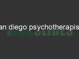 San diego psychotherapists