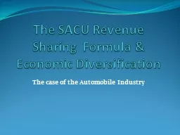 The SACU Revenue Sharing  Formula &
