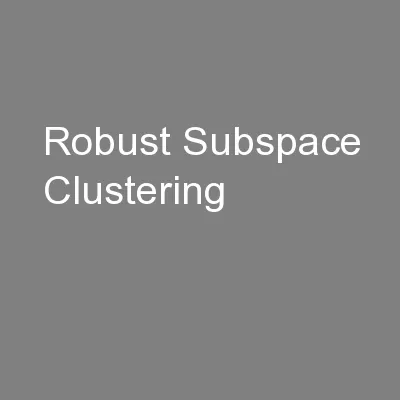 Robust Subspace Clustering
