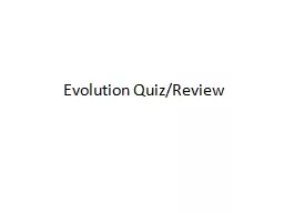 Evolution Quiz/Review