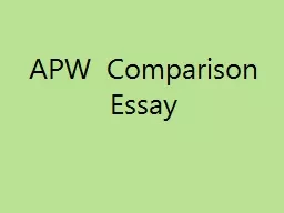 APW  Comparison Essay