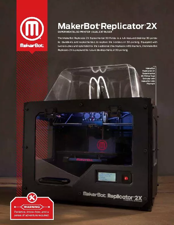 MakerBot Replicator 2X Experimental 3D Printer Dual Extruder with Make