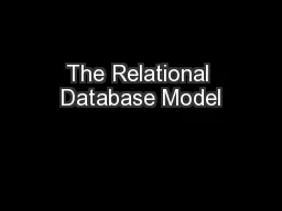 The Relational Database Model