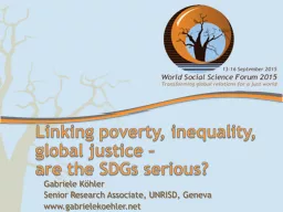 Linking poverty, inequality, global justice –