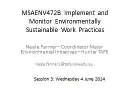 MSAENV472B Implement and Monitor Environmentally Sustainabl