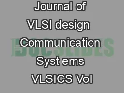International Journal of VLSI design  Communication Syst ems VLSICS Vol
