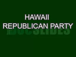 HAWAII REPUBLICAN PARTY