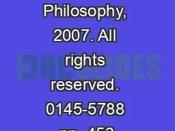 Teaching Philosophy, 2007. All rights reserved. 0145-5788 pp. 453