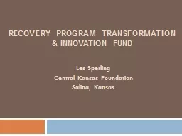 Recovery Program transformation & innovation fund