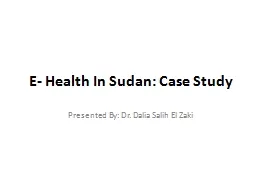 E- Health In Sudan: Case Study