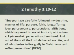 2 Timothy 3:10-12