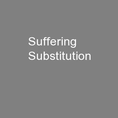 Suffering Substitution