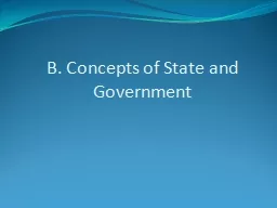 B. Concepts of State and Government